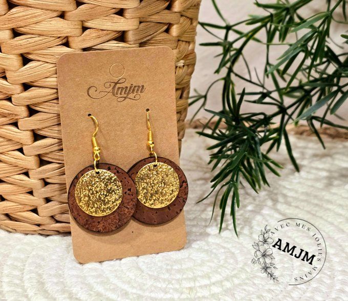 Boucles d'oreilles en liège