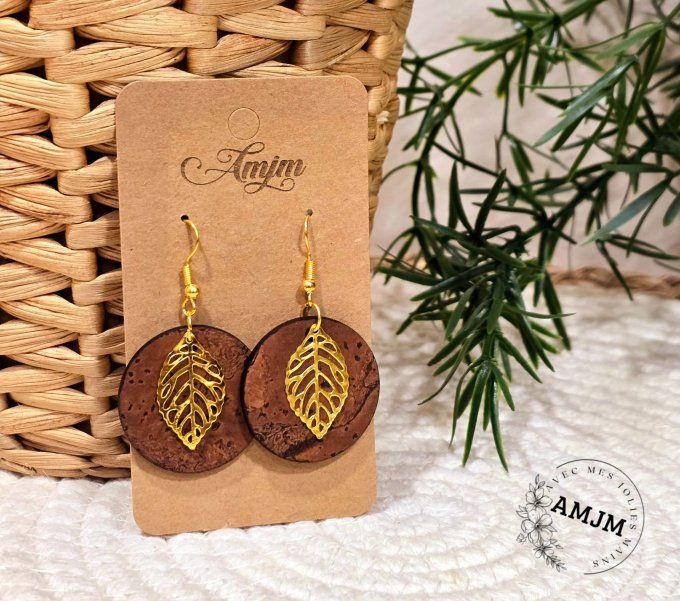 Boucles d'oreilles en liège