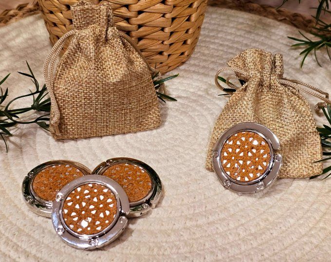 Accroche sac liège motifs argentés