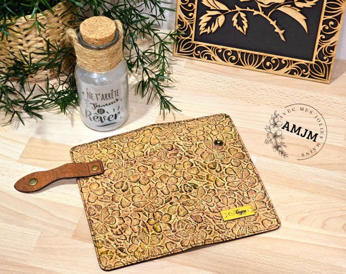 Portefeuille Atlas en liège embossé