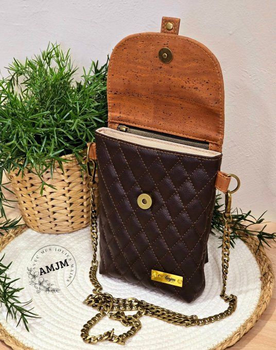 Pochette Eliane Léopard en simili et liège