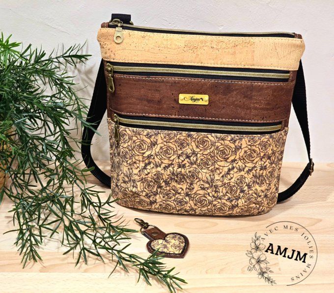 Sac Triple zip à bandoulière en liège
