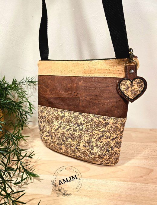 Sac Triple zip à bandoulière en liège