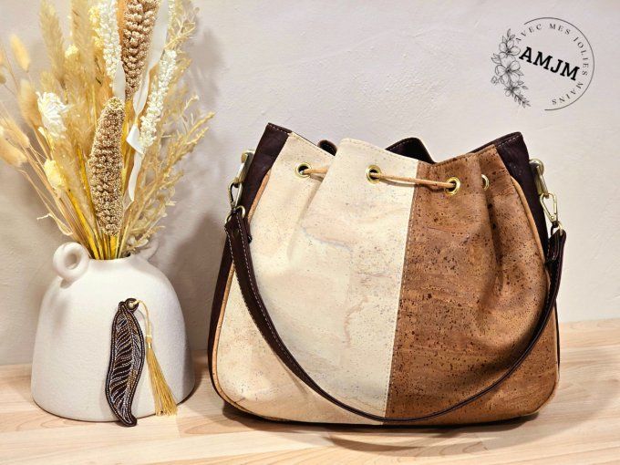 Sac Julie en liège avec broderie