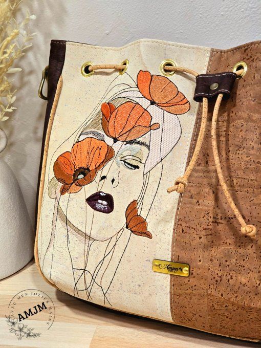 Sac Julie en liège avec broderie