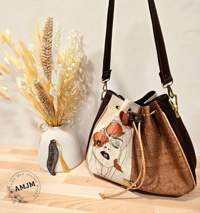 Sac Julie en liège avec broderie