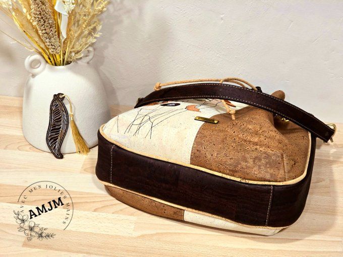 Sac Julie en liège avec broderie