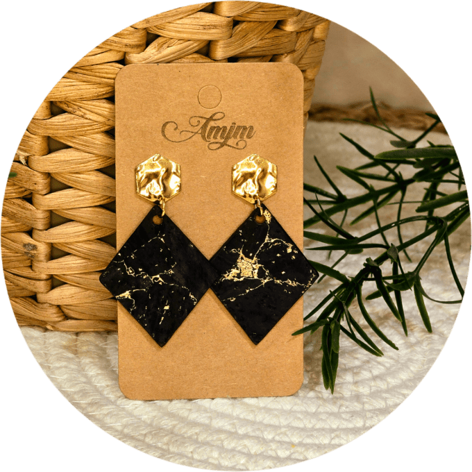 Boucles d'oreilles en liège 