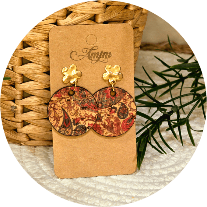 Boucles d'oreilles en liège 