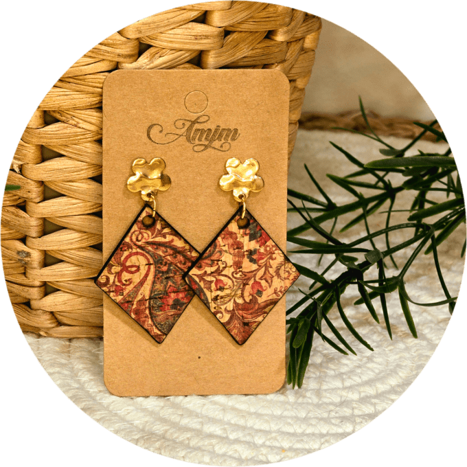 Boucles d'oreilles en liège  