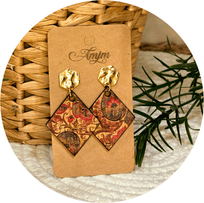 Boucles d'oreilles en liège   