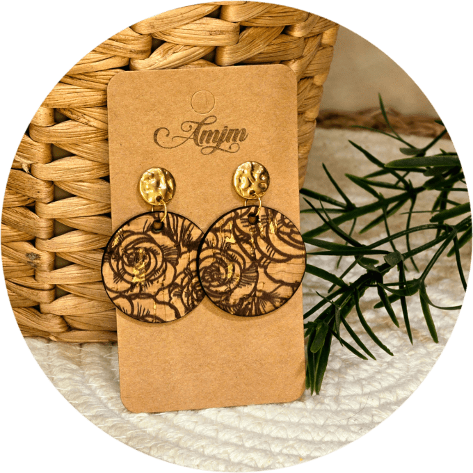 Boucles d'oreilles en liège  