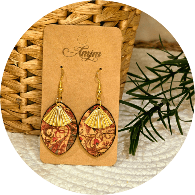 Boucles d'oreilles en liège  