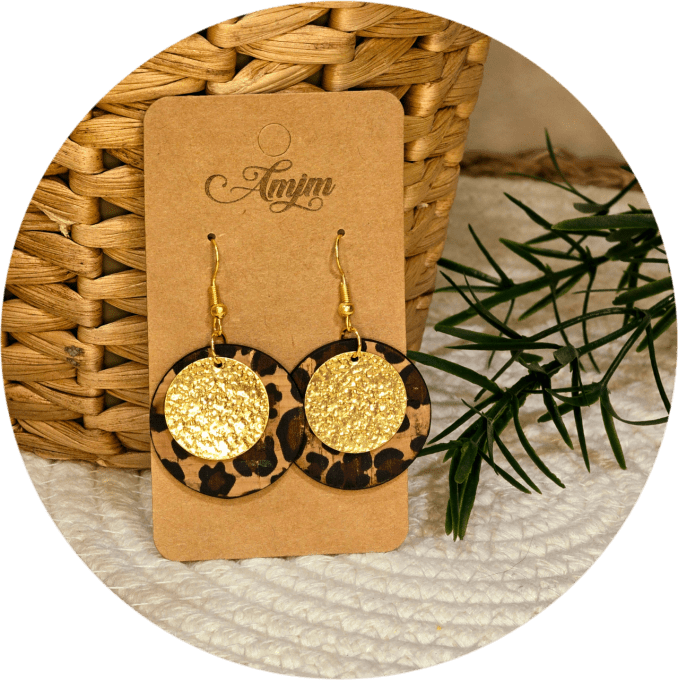 Boucles d'oreilles en liège 