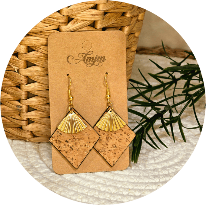 Boucles d'oreilles en liège  