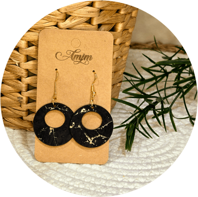 Boucles d'oreilles en liège  