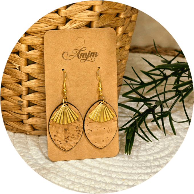 Boucles d'oreilles en liège 