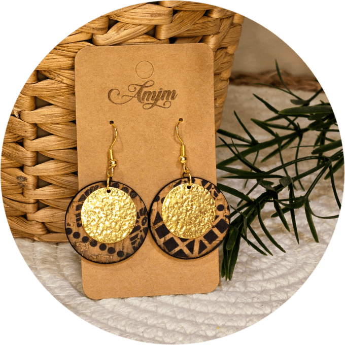 Boucles d'oreilles en liège 