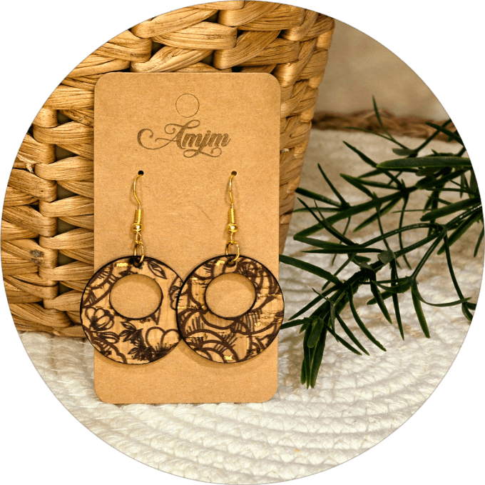 Boucles d'oreilles en liège 