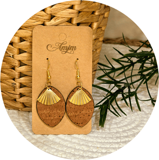 Boucles d'oreilles en liège 