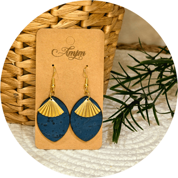 Boucles d'oreilles en liège 