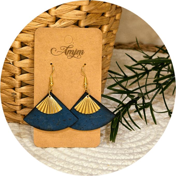 Boucles d'oreilles en liège 