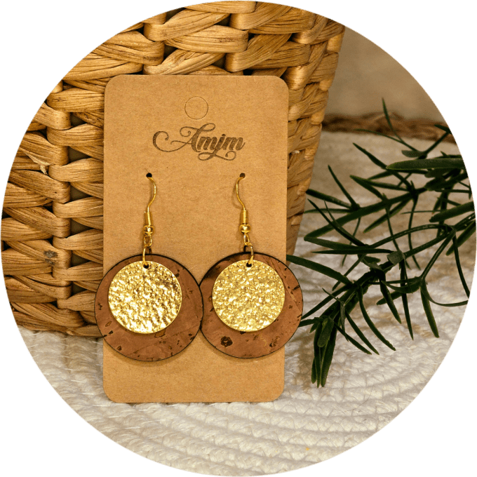 Boucles d'oreilles en liège  