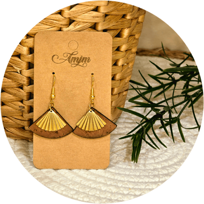 Boucles d'oreilles en liège 