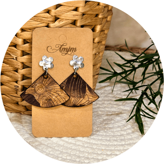 Boucles d'oreilles en liège 