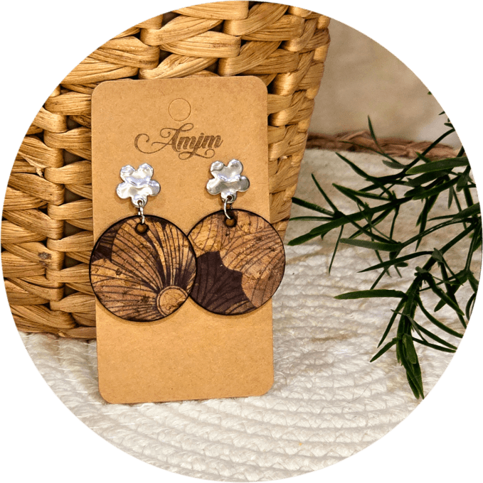 Boucles d'oreilles en liège  