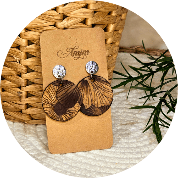 Boucles d'oreilles en liège 