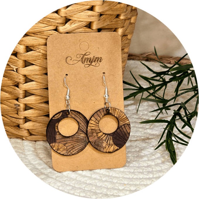 Boucles d'oreilles en liège 