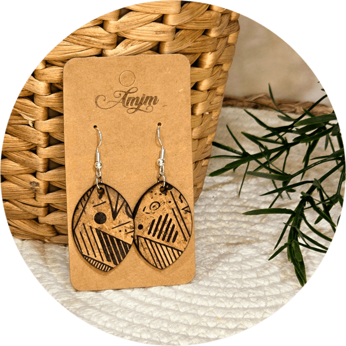 Boucles d'oreilles en liège 