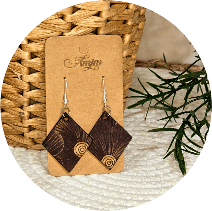 Boucles d'oreilles en liège 