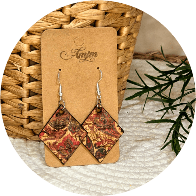 Boucles d'oreilles en liège 