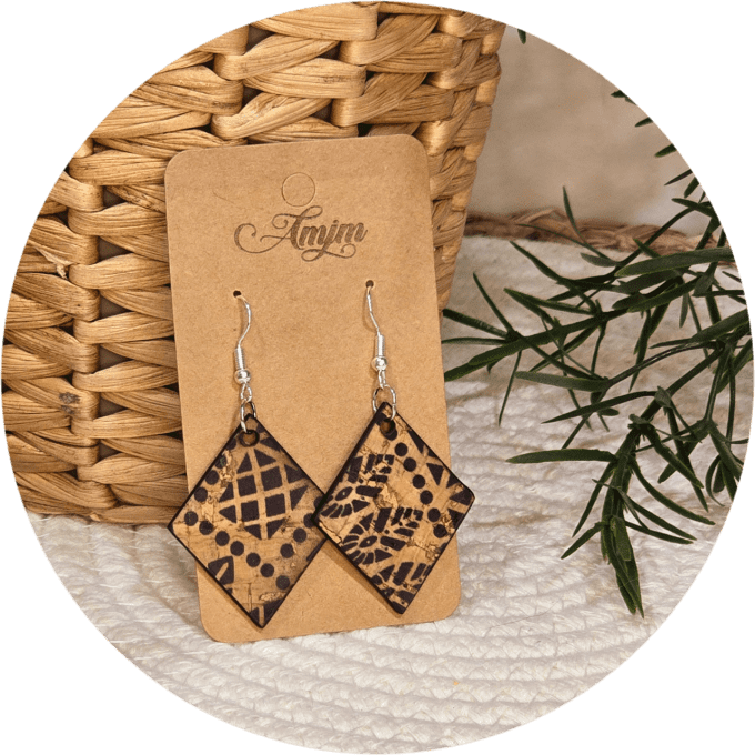 Boucles d'oreilles en liège  