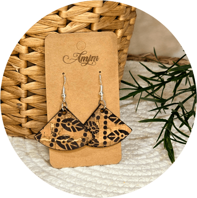 Boucles d'oreilles en liège 