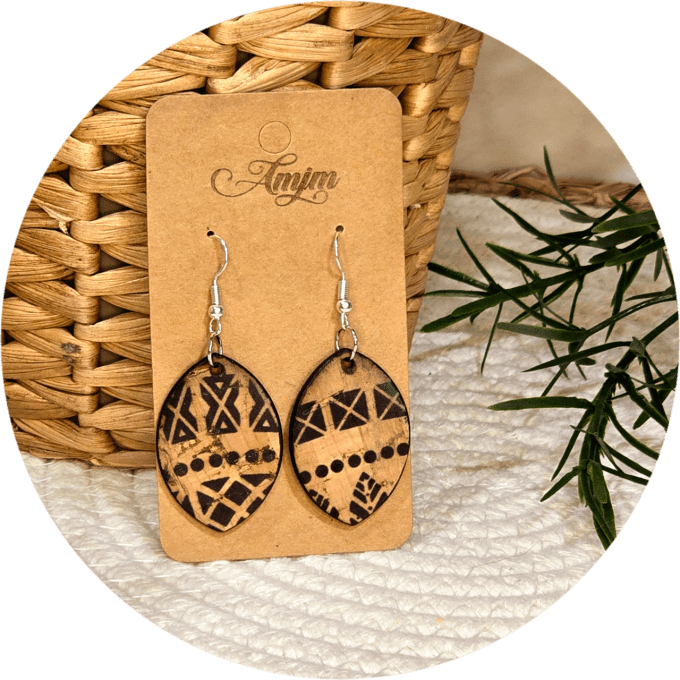 Boucles d'oreilles en liège  