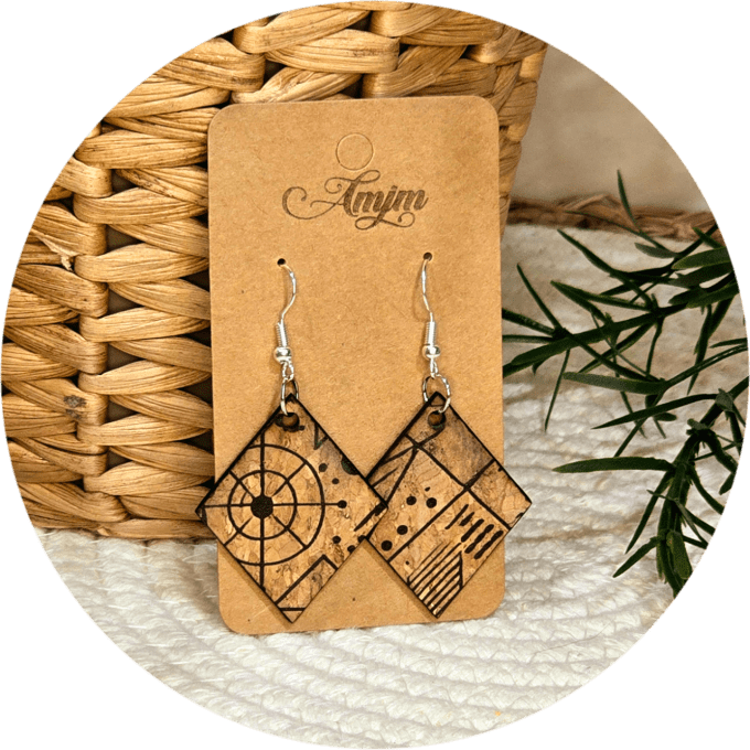 Boucles d'oreilles en liège