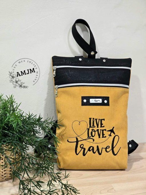 Sac à dos Foldaway en velours côtelé et liège