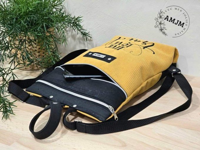 Sac à dos Foldaway en velours côtelé et liège