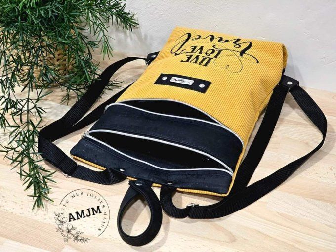 Sac à dos Foldaway en velours côtelé et liège