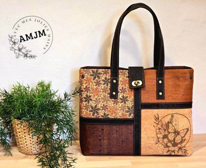 Sac Magnolia en liège et sa jolie gravure laser