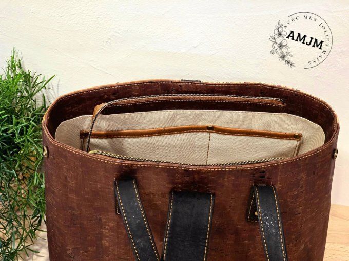 Sac Magnolia en liège et sa jolie gravure laser