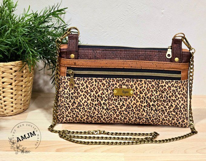 Pochette Summer en liège léopard