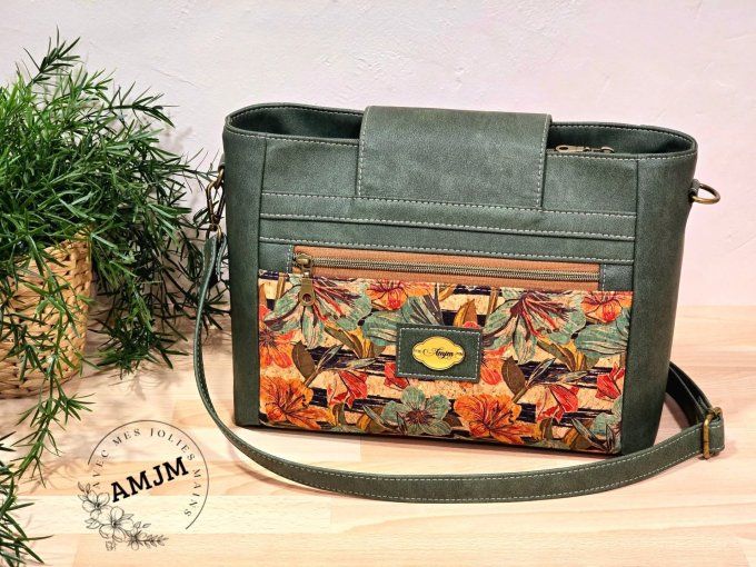 Sac Selma en liège et simili kaki