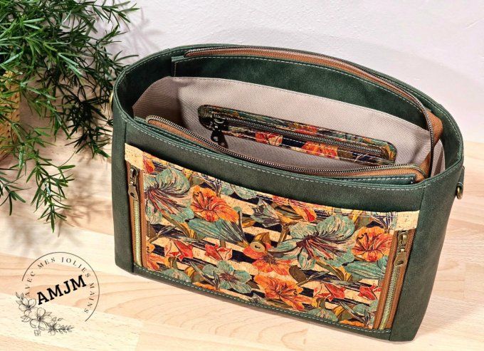 Sac Selma en liège et simili kaki