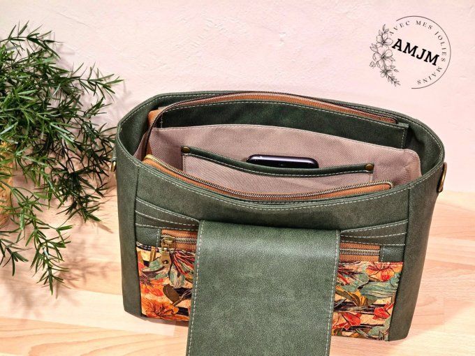 Sac Selma en liège et simili kaki