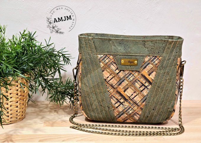 Sac Allegra en liège kaki