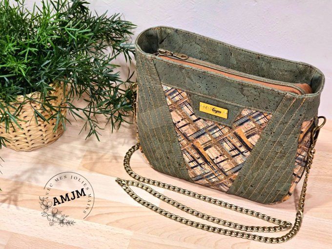 Sac Allegra en liège kaki